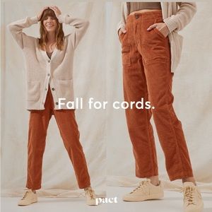 Pact Cafe Corduroy Straight Leg High Waisted Pant - Brand new, tags attached!